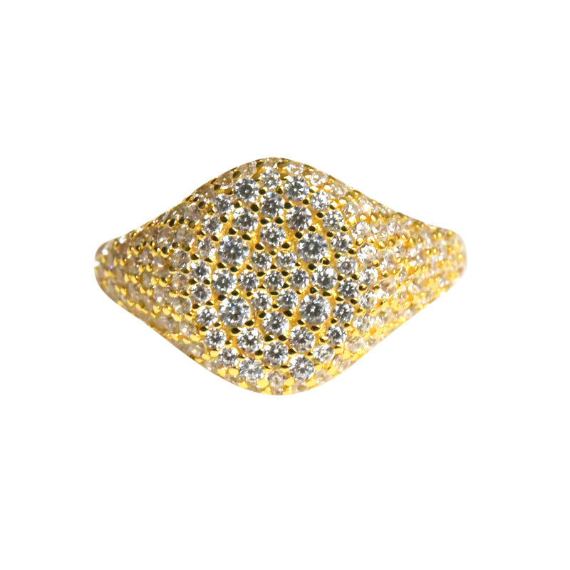 Glam Sterling Silver Plated Oval Zircon Ring