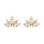 14K Gold Plated Zirconia Stud Earrings with 925 Sterling Silver Opal Helix Design