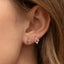 14K Gold Plated Zirconia Stud Earrings with 925 Sterling Silver Opal Helix Design