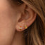 14K Gold Plated Zirconia Stud Earrings with 925 Sterling Silver Opal Helix Design
