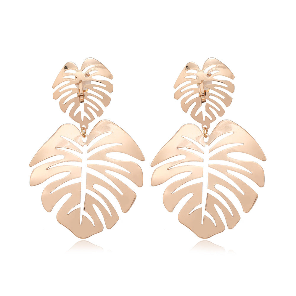 Wholesale Geometric Acrylic Leaf Woven Earrings