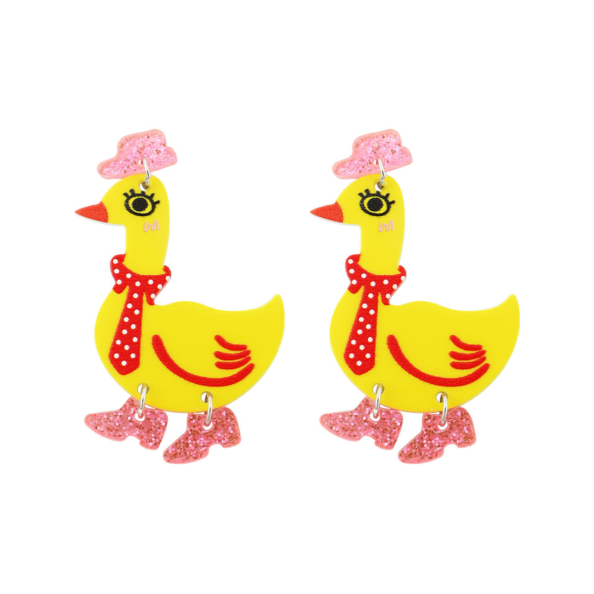 Acrylic Cartoon Duck Animal Drop Earrings for Women