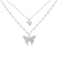 Wholesale Jewelry Elegant Luxurious Butterfly Alloy Rhinestones Gold Plated Silver Plated Layered Necklaces