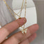 Wholesale Jewelry Elegant Luxurious Butterfly Alloy Rhinestones Gold Plated Silver Plated Layered Necklaces