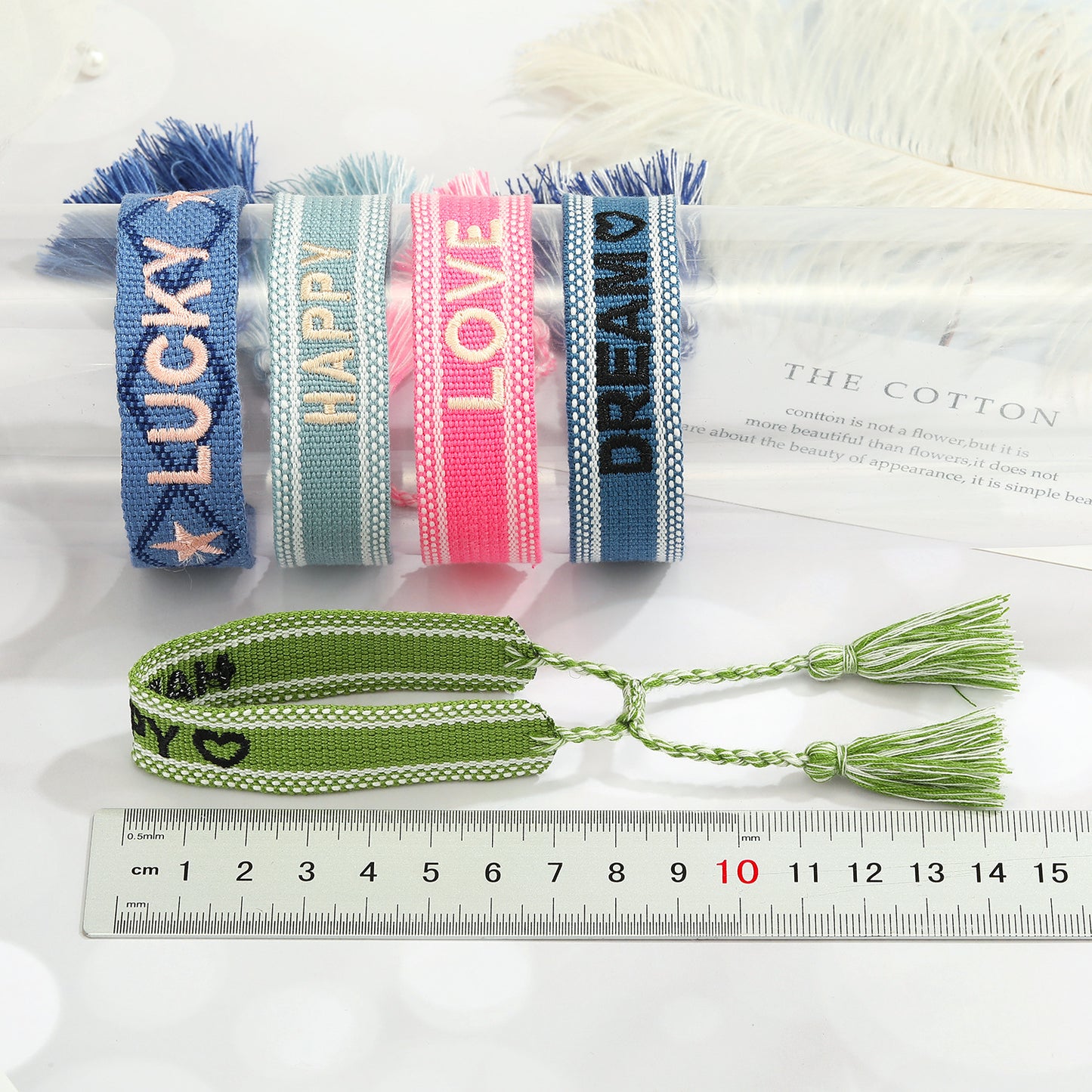 Embroidered Woven Alphabet Tassel Bracelet - Personalized Couple Jewelry