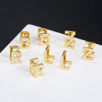 18k Gold Plated Alphabet Initial Copper Earrings