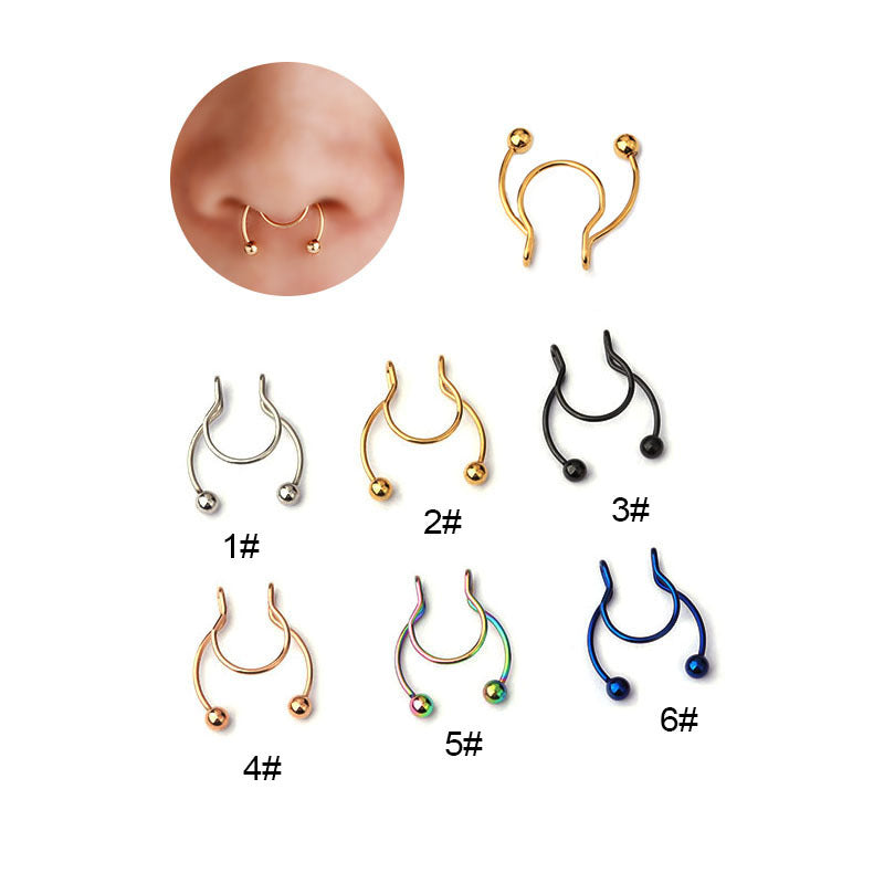 Fashion Stainless Steel Non-perforated Nose Clip