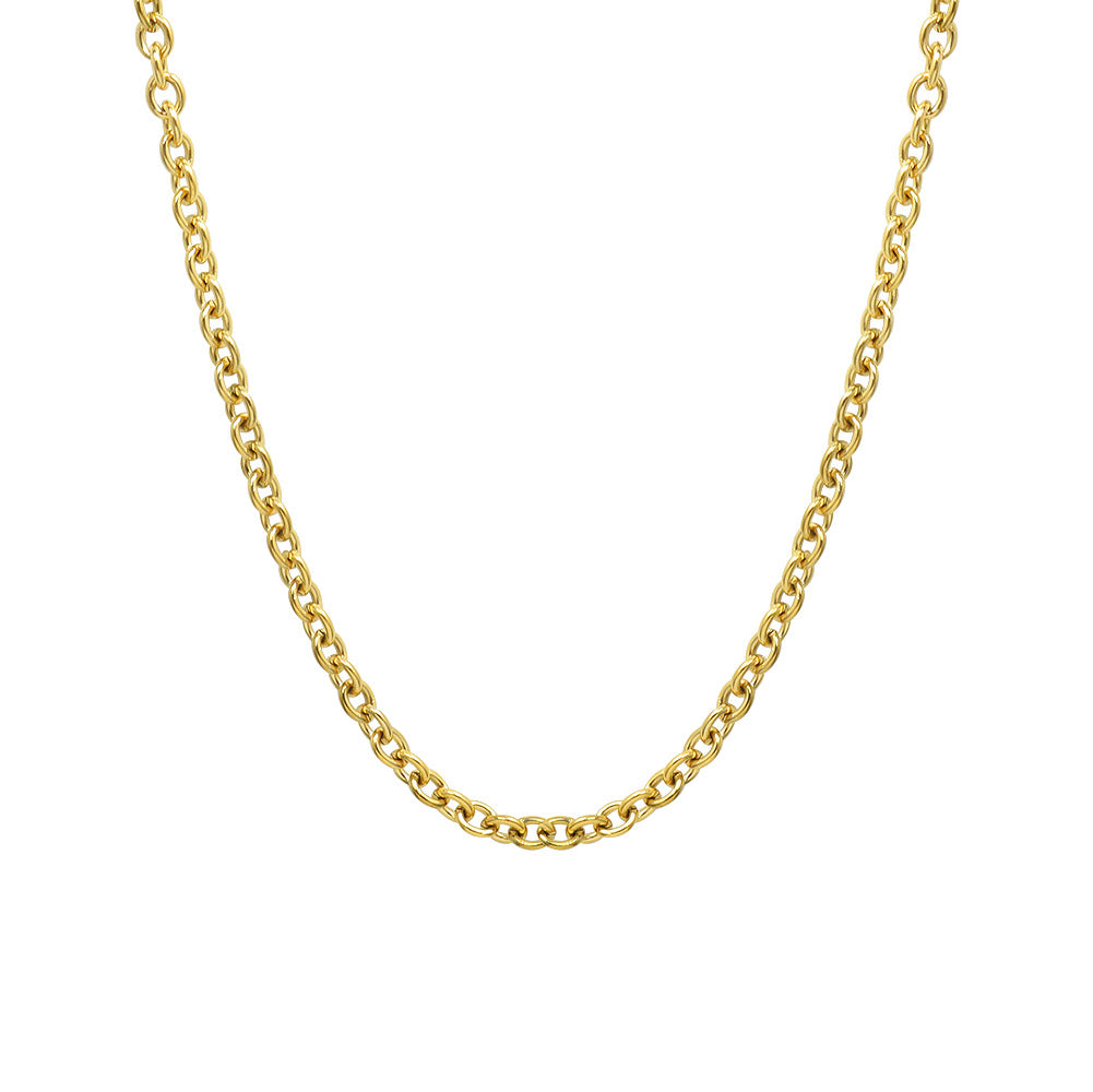 18K Gold Plated Minimalist Titanium Steel Necklace Set