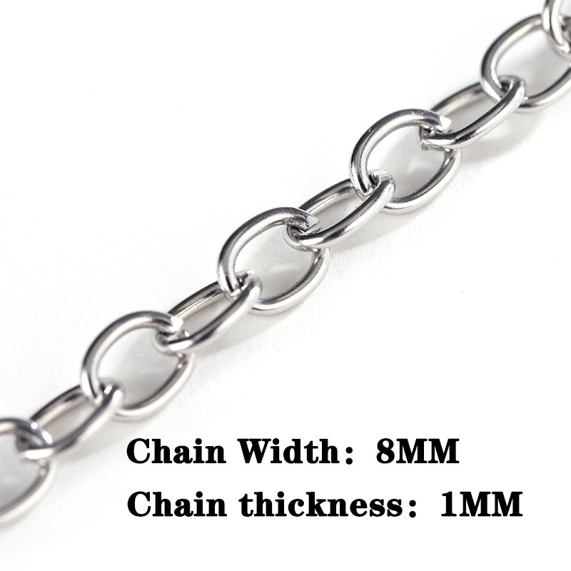 Heart-shaped Pendant Stainless Steel Chain Bracelet