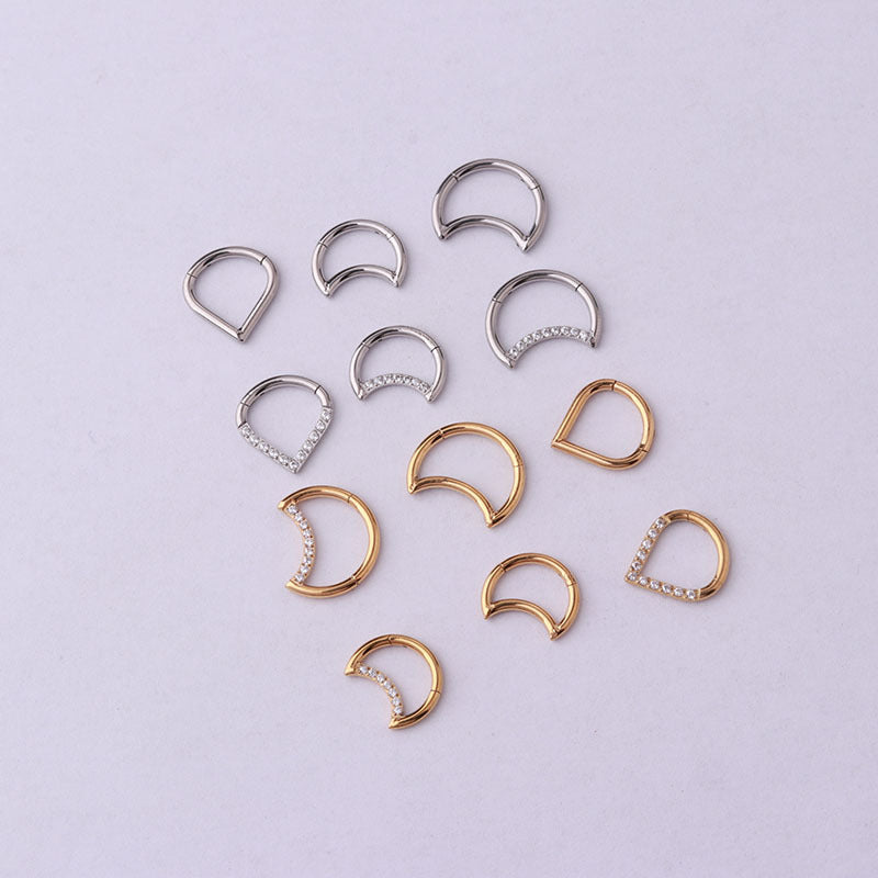 Hollow Moon Drop Shape Stainless Steel Nose Ring