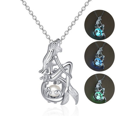 Luminous Mermaid Pendant Necklace