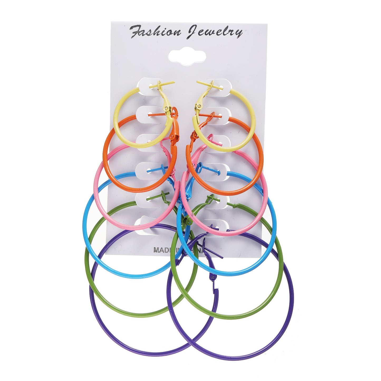 Wholesale Multicolor C-shaped Earrings 6-piece Set for Women