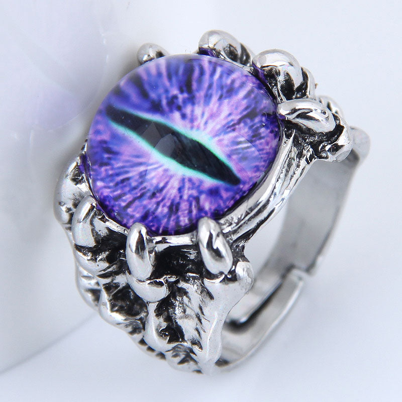 Purple Devil's Eye Adjustable Ring for Men