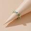 Retro Heart Ceramic Rice Bead Ring - Colorful Beaded Jewelry