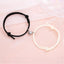 Simple Alloy Heart Magnet Attracting Bracelet Set