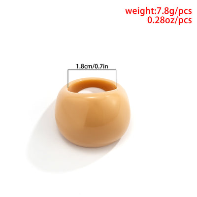 Wholesale Fashion Geometric Candy Color Acrylic Resin Ring for Women