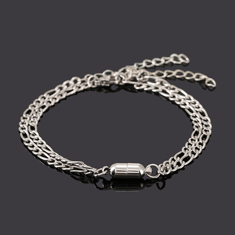 Stainless Steel Magnetic Couple Bracelet Set - Wholesale Jewelry