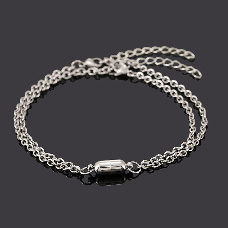 Stainless Steel Magnetic Couple Bracelet Set - Wholesale Jewelry