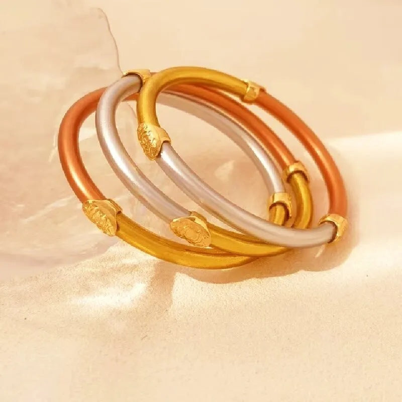 Wholesale Jewelry Simple Style Round Silica Gel Buddhist Bangle