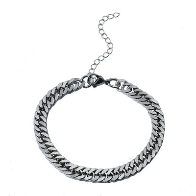 Titanium Steel Snake Bone Chain Bracelet Necklace - Men's Hip Hop Punk Style