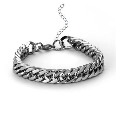 Titanium Steel Snake Bone Chain Bracelet Necklace - Men's Hip Hop Punk Style