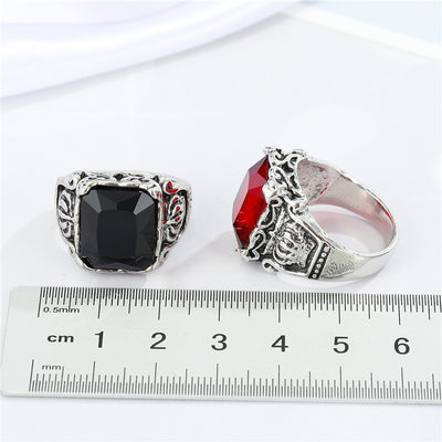 Jewelryretro Fashion Square Gemstone Ring