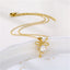 Wholesale Korean Style Heart Shape Eye Flower Stainless Steel Titanium Steel 18K Gold Plated Gold Plated Zircon Pendant Necklace