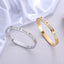 18K Gold Plated Zircon Stainless Steel Starry Sky Bangle Bracelet
