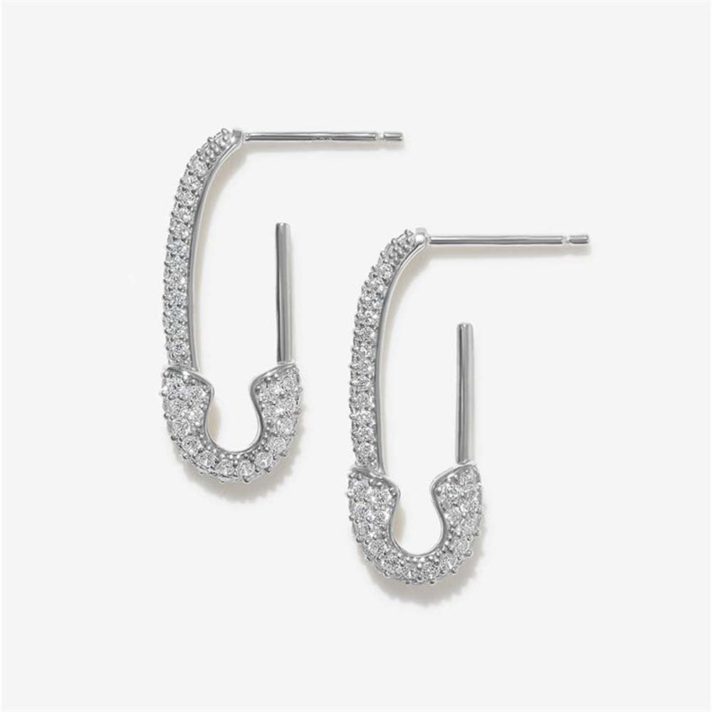 New U-shaped Pins Diamond Earrings