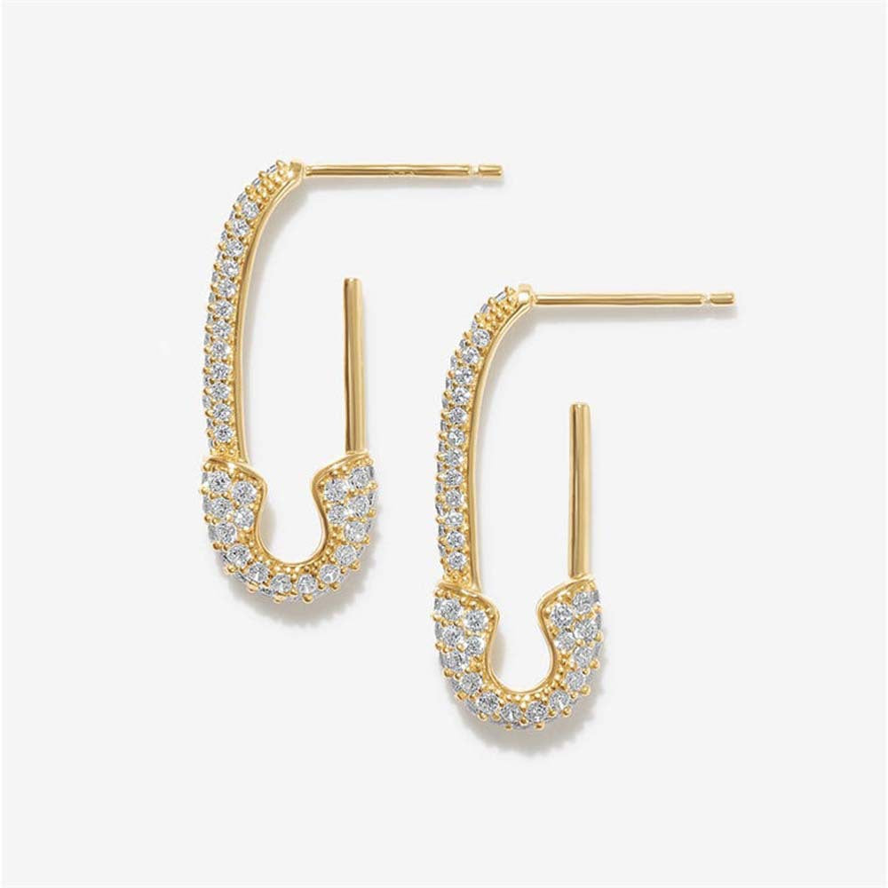 New U-shaped Pins Diamond Earrings