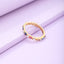 Vintage Blue Eye Ring & Multicolor Zircon Hoop Earrings Set