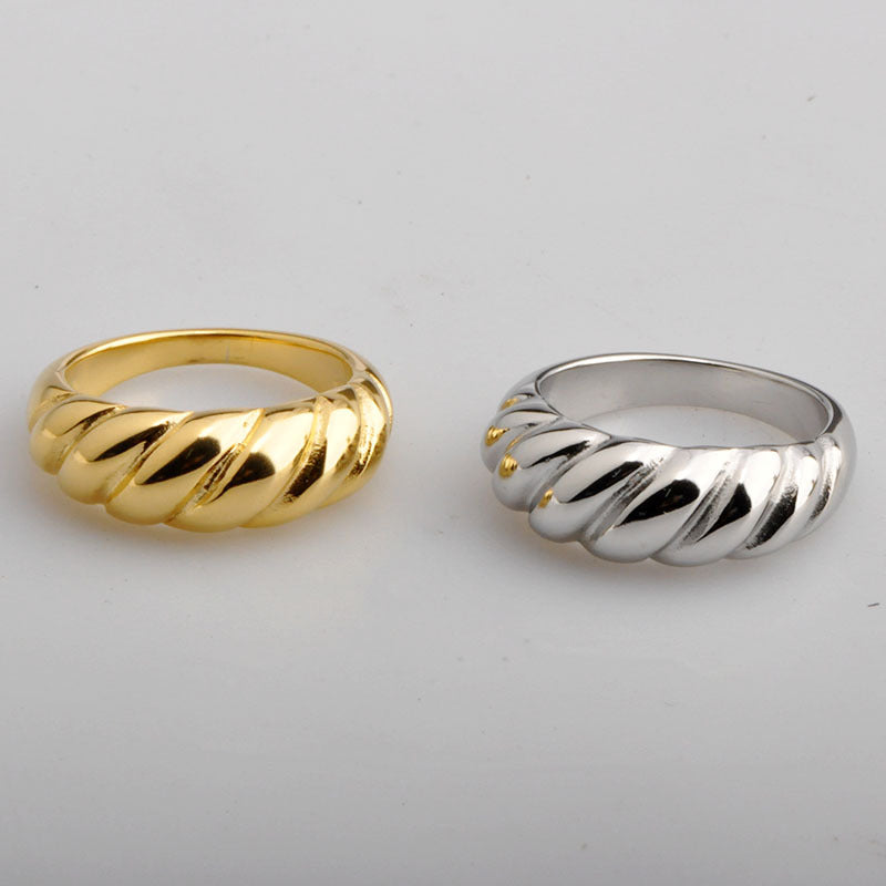 Wholesale Geometric Titanium Steel Braided Rings