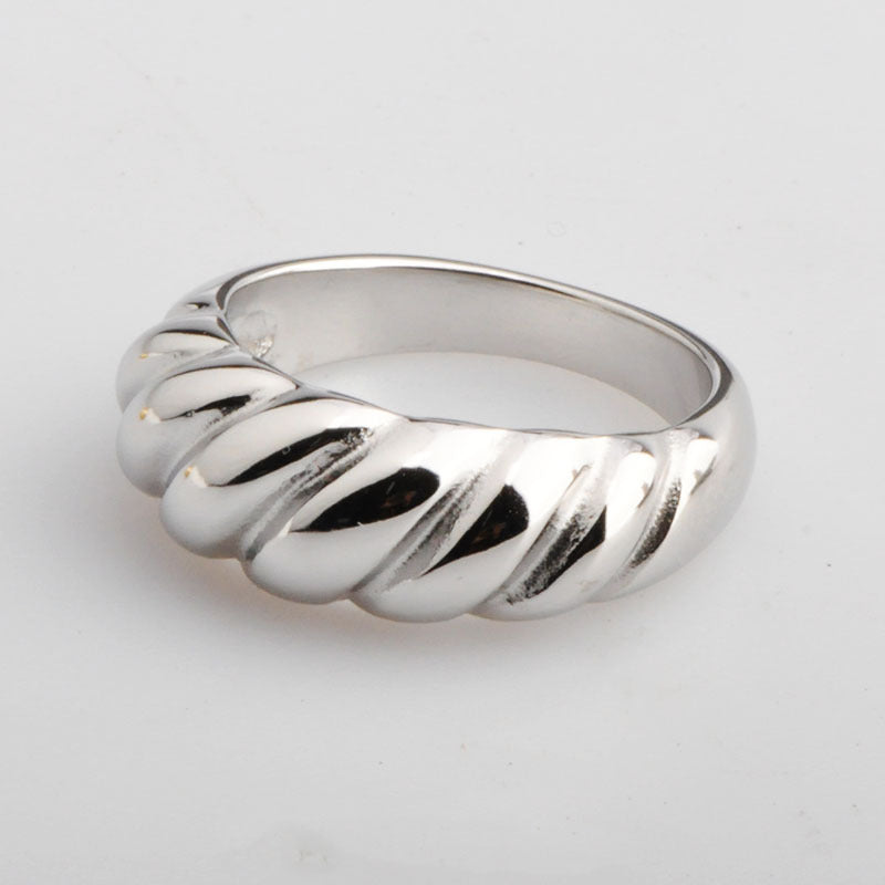 Wholesale Geometric Titanium Steel Braided Rings