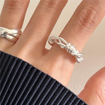 Wholesale Simple Style Knot Sterling Silver Open Ring