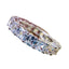 Emerald Inlay Sterling Silver Ring with High Carbon Diamond Accents