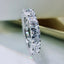 Emerald Inlay Sterling Silver Ring with High Carbon Diamond Accents