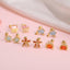 Sterling Silver Zirconia Starfish Stud Earrings Set