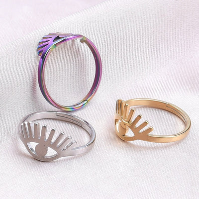 Wholesale Streetwear Eye Stainless Steel Open Ring