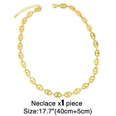 Wild Glossy Metal Necklace Bracelet