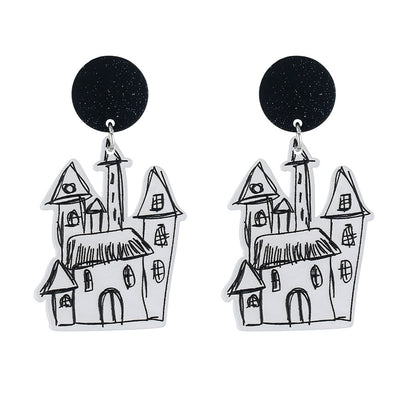 Halloween Ghost Acrylic Drop Earrings for Couples - Fashionable and Simple Design