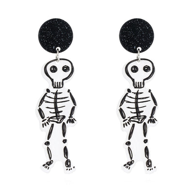 Women'S Couple Men'S Fashion Halloween Pattern Acrylic Earrings No Inlaid Drop Earrings