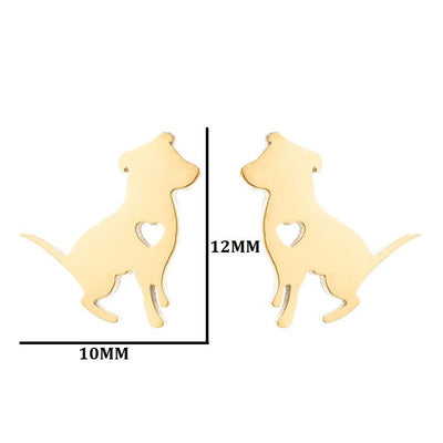 Women'S Fashion Dog Cat Stainless Steel No Inlaid Ear Studs Stainless Steel Earrings