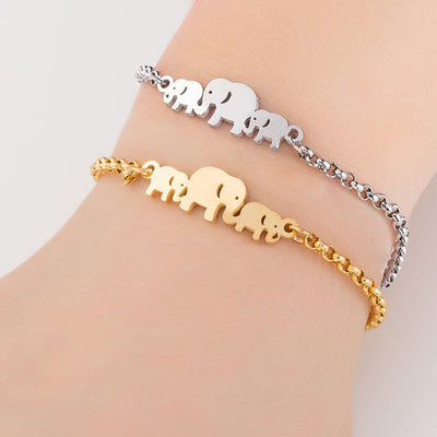 Women'S Fashion Elephant Stainless Steel No Inlaid Bracelets Stainless Steel Bracelets