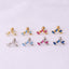 Women'S Fashion Geometric Stainless Steel Metal Ear Studs Plating Inlay Zircon