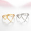 Women's Geometric Heart Stainless Steel Openwork Ring
