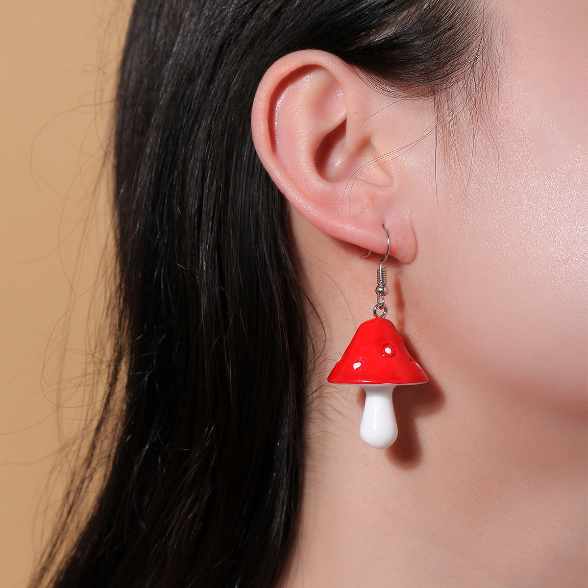 Women'S Fashion Mushroom Resin No Inlaid Earrings Drop Earrings