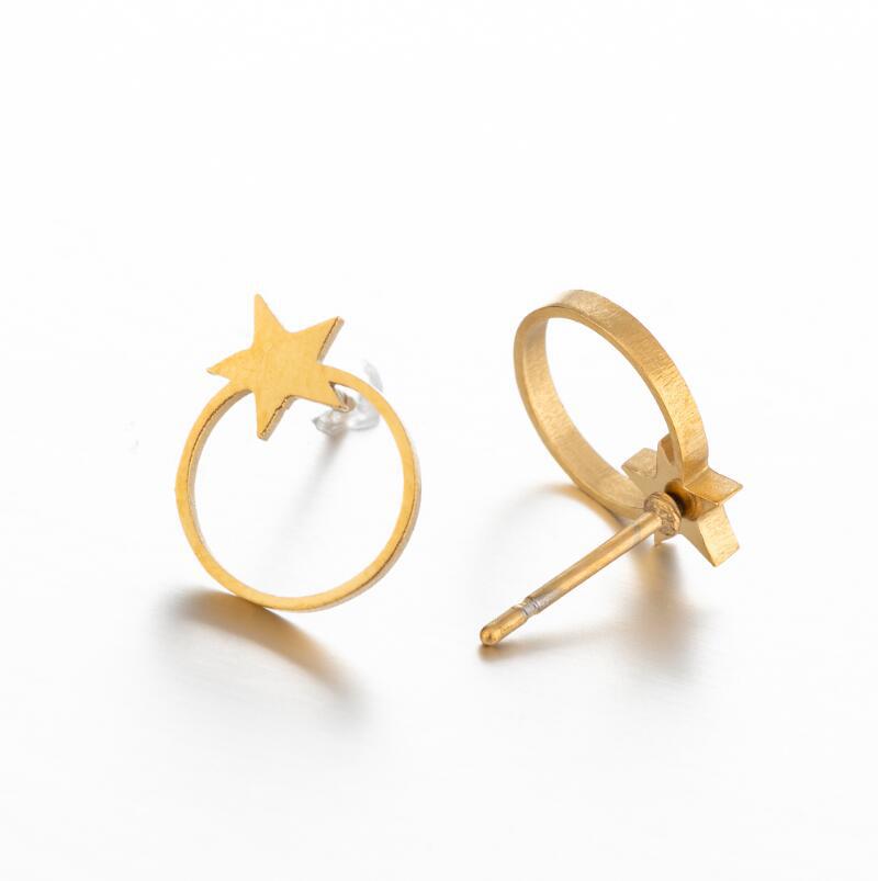 Women's Geometric Stainless Steel Star Stud Earrings