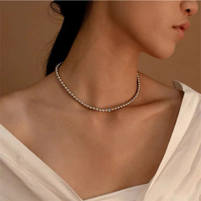 Women'S Simple Style Solid Color Stainless Steel Necklace Plating Stainless Steel Necklaces