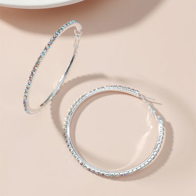 Women's Fashion Rhinestone Big Circle Earrings