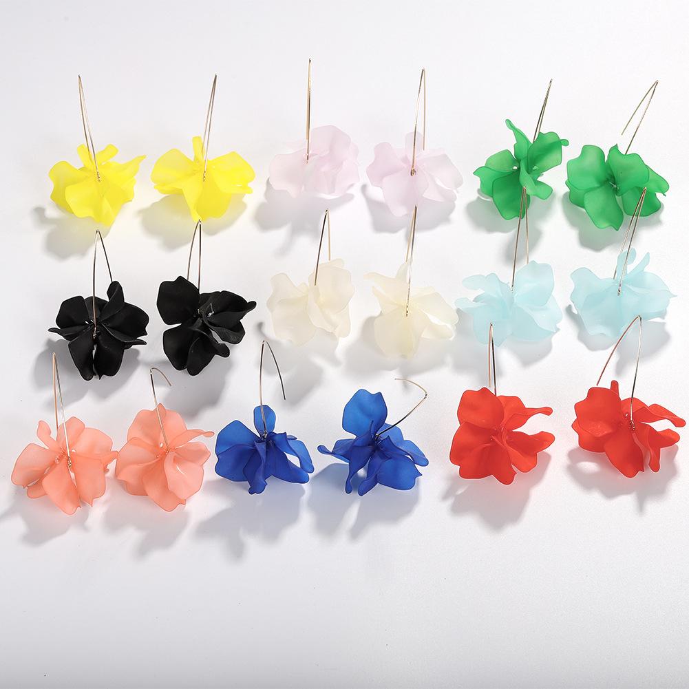 Womens Floral Plastic  Resin Earrings NHJQ122793